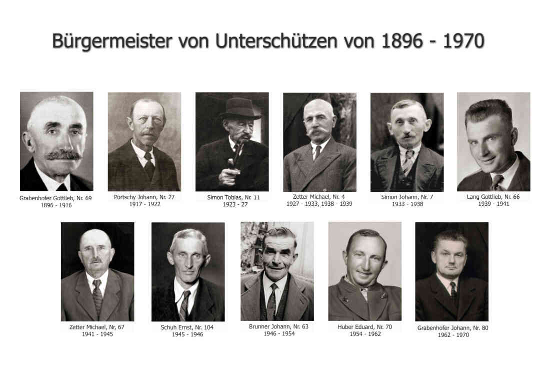 Bürgermeister von Unterschützen von 1896 - 1970