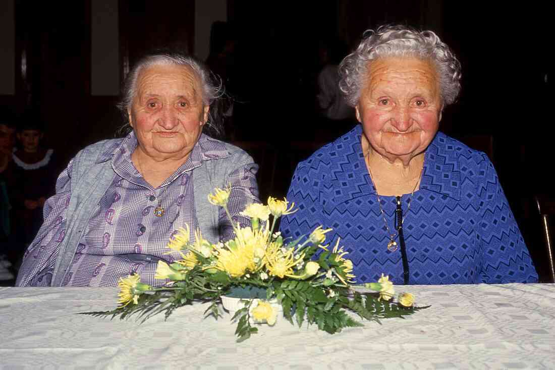 Die Zwillingsschwestern Nemeth Paula und Benkö Wilma feiern Geburtstag (90?)