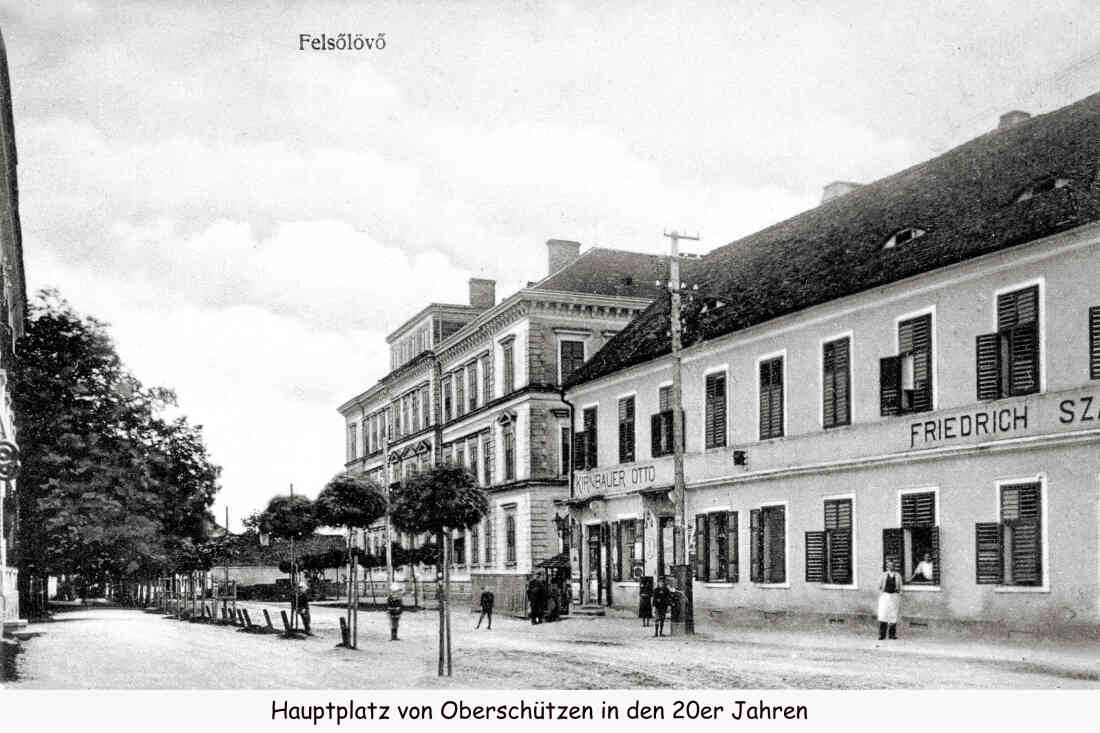 Hauptplatz von Oberschützen in den 20er Jahren