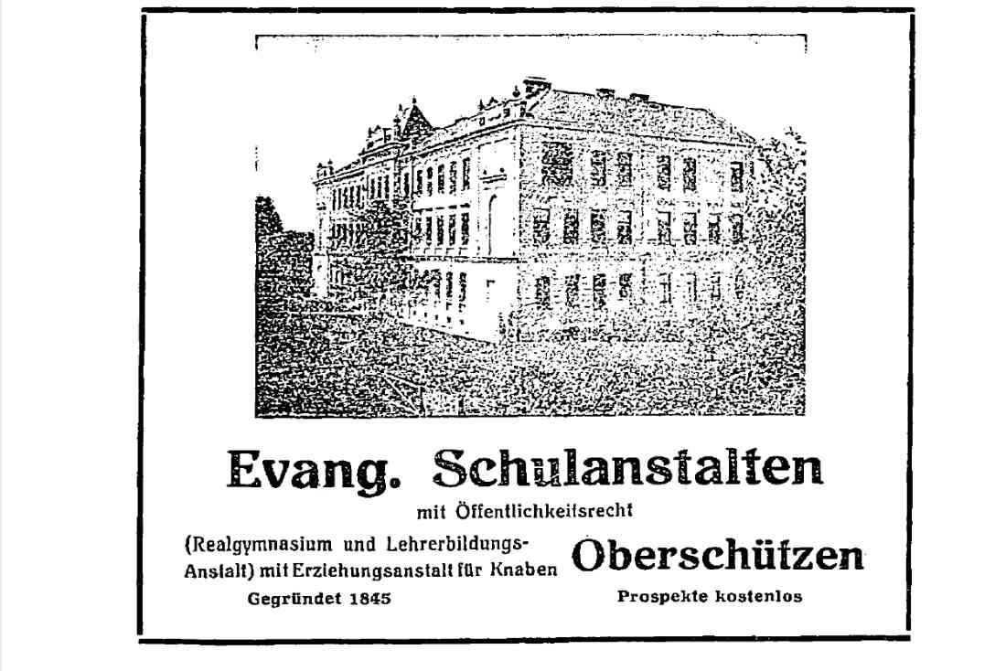 Evang. Schulanstalten: Inserat im Bgld. Adressenverzeichnis 1937