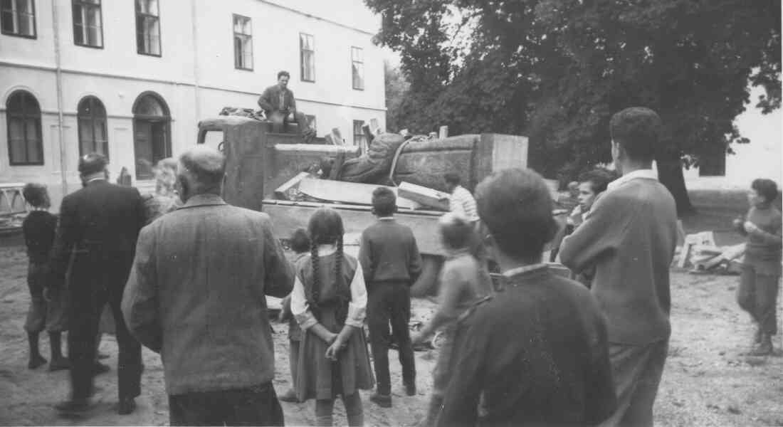 Oktober 1958 - Wimmerdenkmal Transport