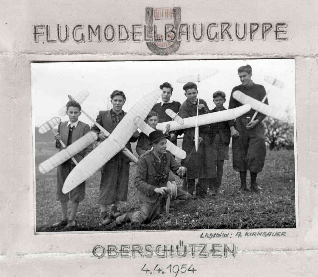 Flugmodellbaugruppe Oberschützen, gegründet von Ernst Kirnbauer, 4.4.1954