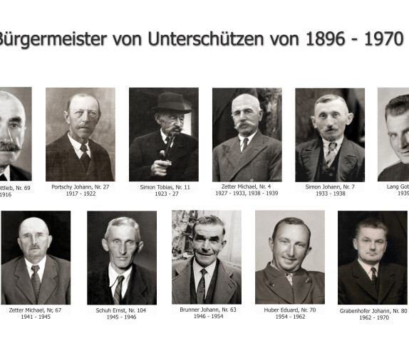 Bürgermeister von Unterschützen von 1896 - 1970