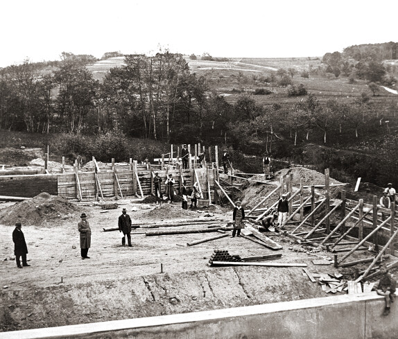 Aushub und Bau des Oberschützer Schwimmbades 1930